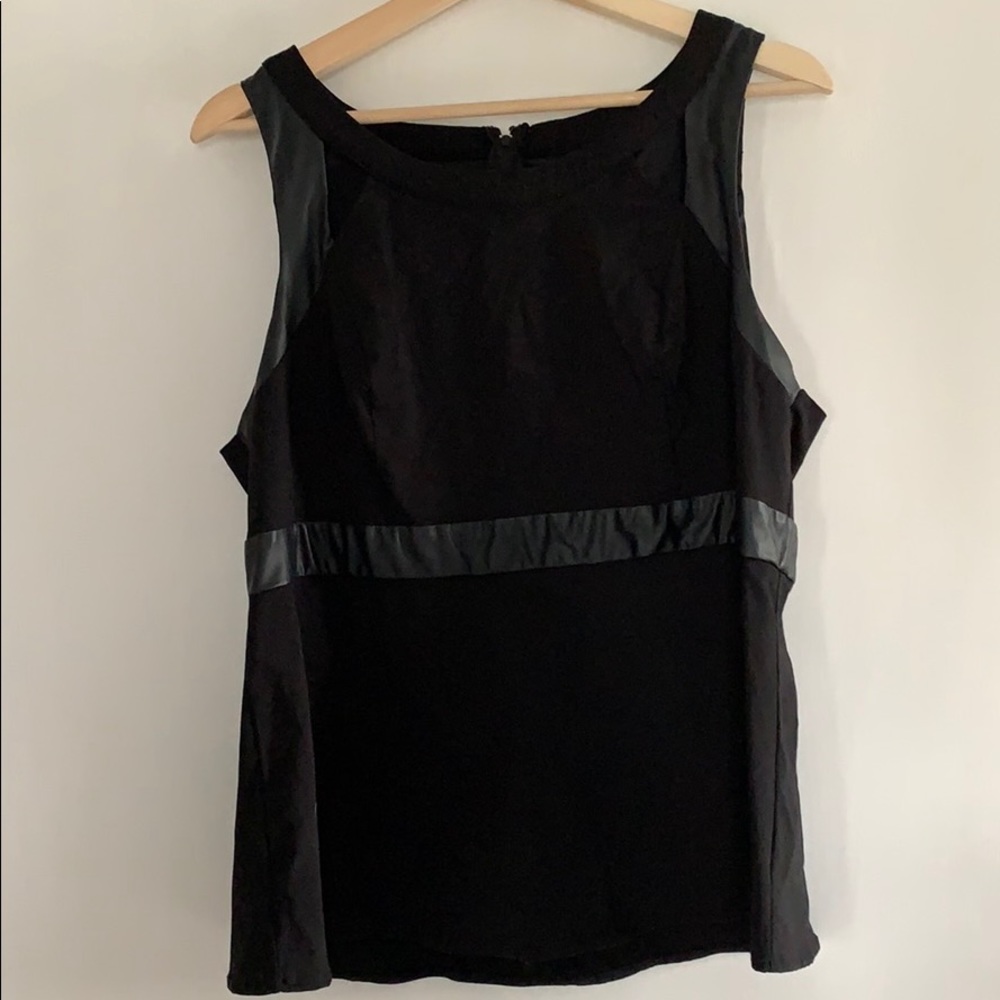 Torrid faux leather trim peplum tank